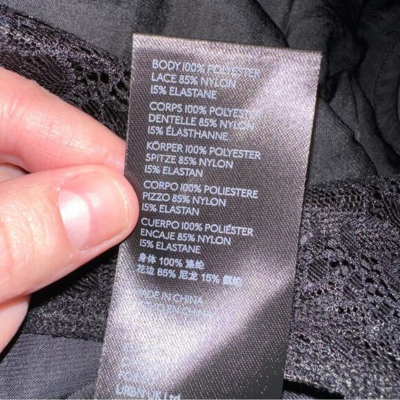 Anthropologie Yara Surplice Black Lace Wrap-Over Front Bodysuit Sz L NEW - Picture 8 of 14